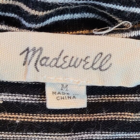 Madewell Dress Striped Sleeveless Scoop Neck Tank Top Dress Black Size Medium - Picture 9 of 12